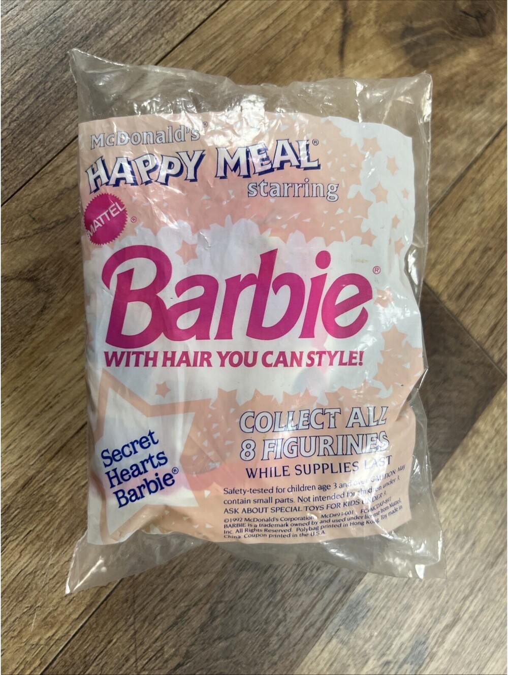 Mattel BARBIE McDonald's Happy Meal Toy Secret Hearts Barbie Doll 90s Vintage